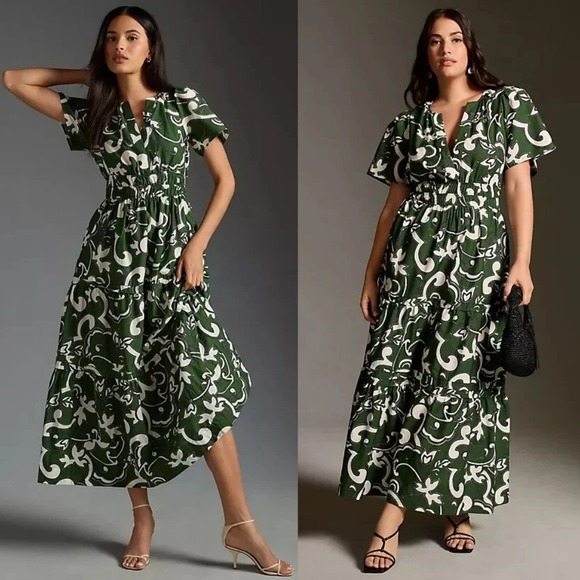 Anthropologie Dresses & Skirts - Anthropologie Somerset Maxi Dress Hunter Dark Green Paisley 1X